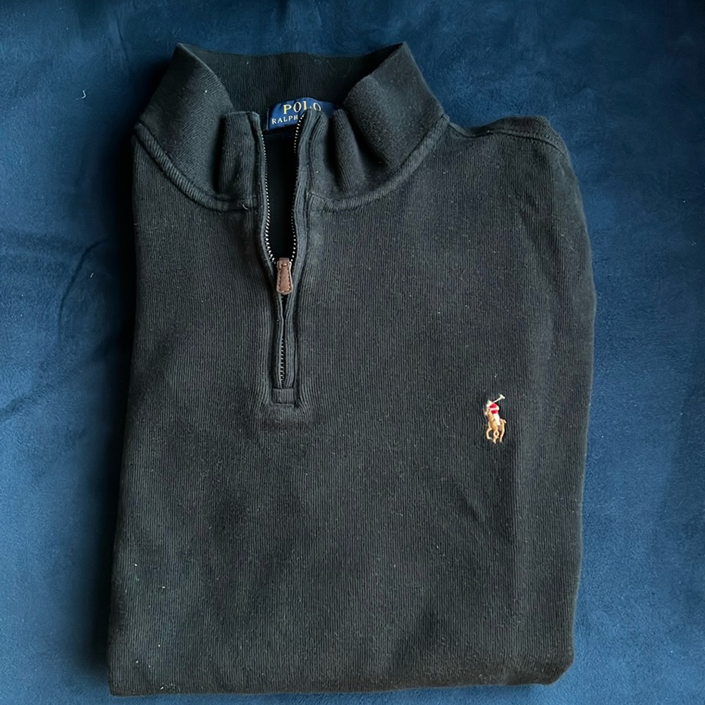 Ralph Lauren black quarterback zip - xxl